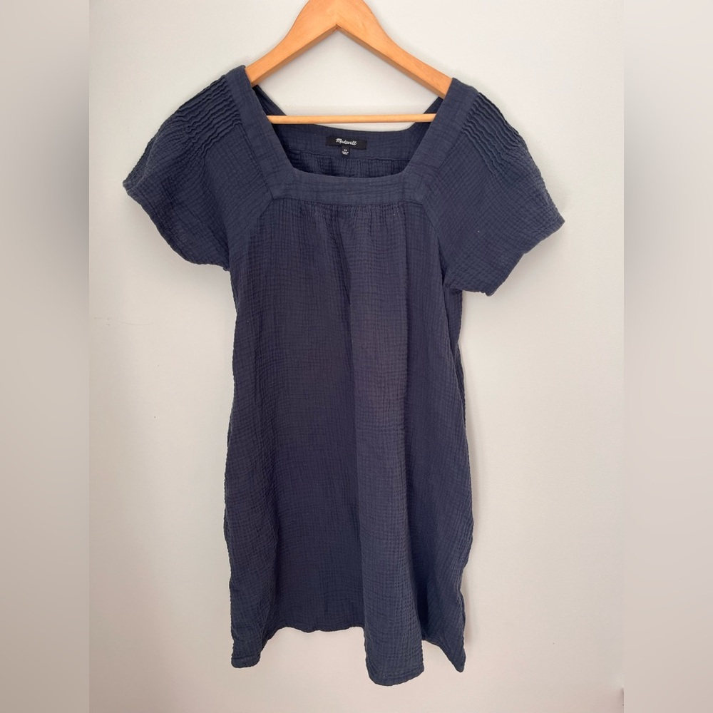 Madewell Deep Blue Textured dress
